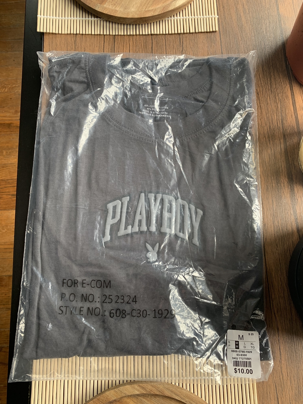 PLAYBOY Black Tee with Subtle Logo